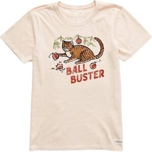 NWT Life is Good Christmas Cat Graphic Tee size M